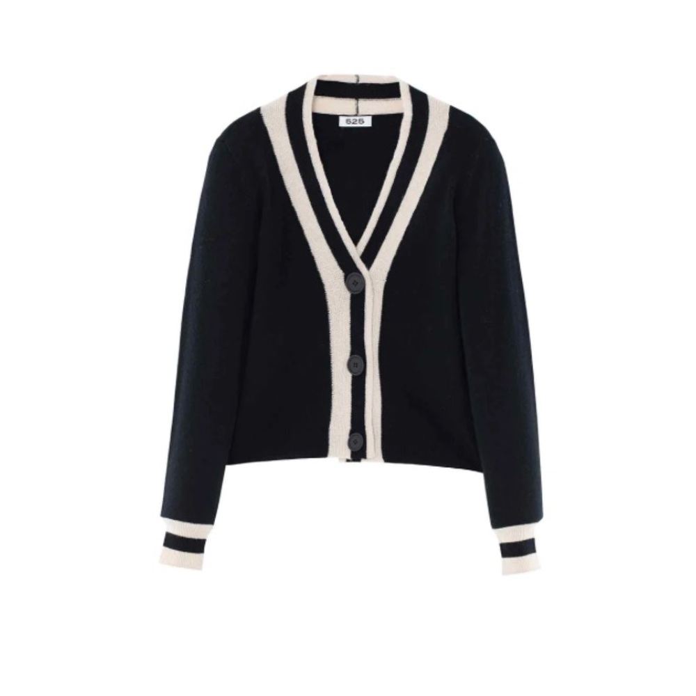 Cashmere Stripe Varsity Cardigan XS NWT